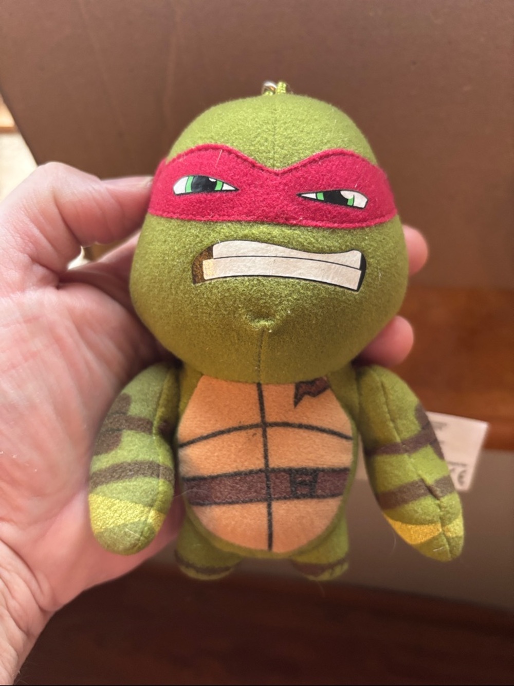 Teenage Mutant Ninja Turtles 2013 plush keychain featuring Raphaël.